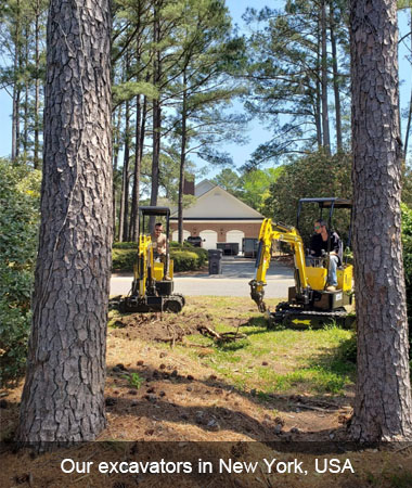 HT10 Mini Caso de solicitud de excavadora en Nueva York, EE. UU.
