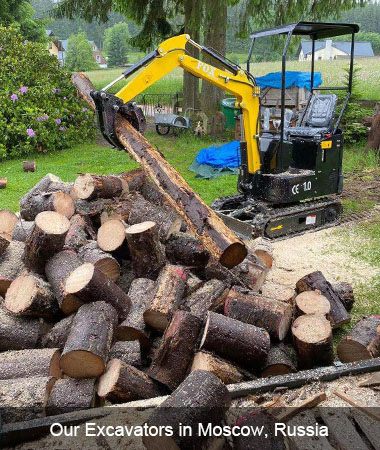 Caso de aplicación de la mini excavadora HT10 en los bosques de Moscú, Rusia