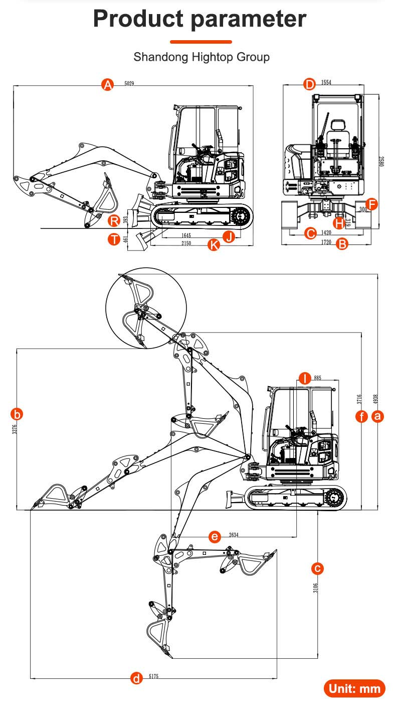  Pequeña excavadora 4.5T